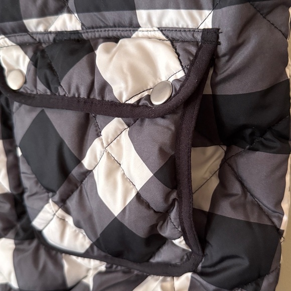 Woolrich Buffalo Check Plaid Black & White Down Quilted Vest Full Zip Size L - Picture 3 of 9